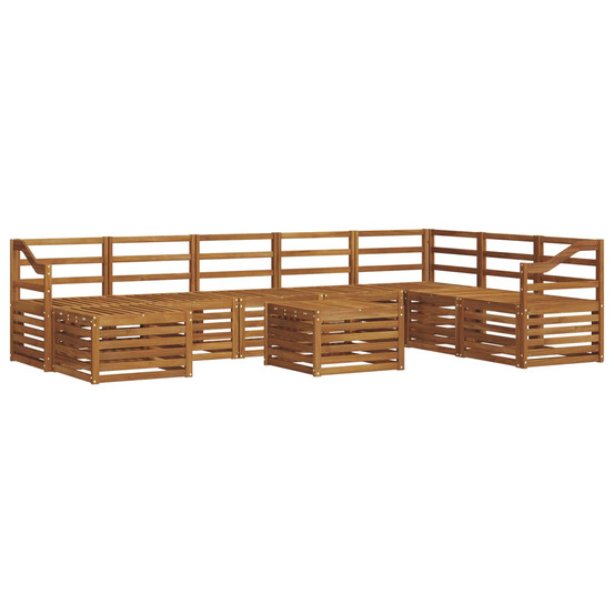 Ensemble de canapé d'angle 9 pcs naturel bois d'acacia massif