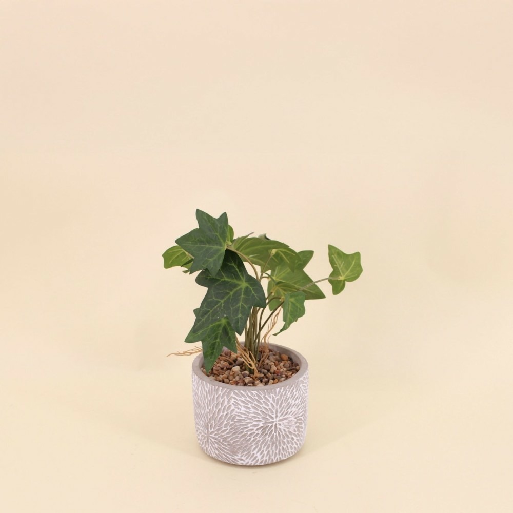 Plante artificielle pot en ciment 28x14cm