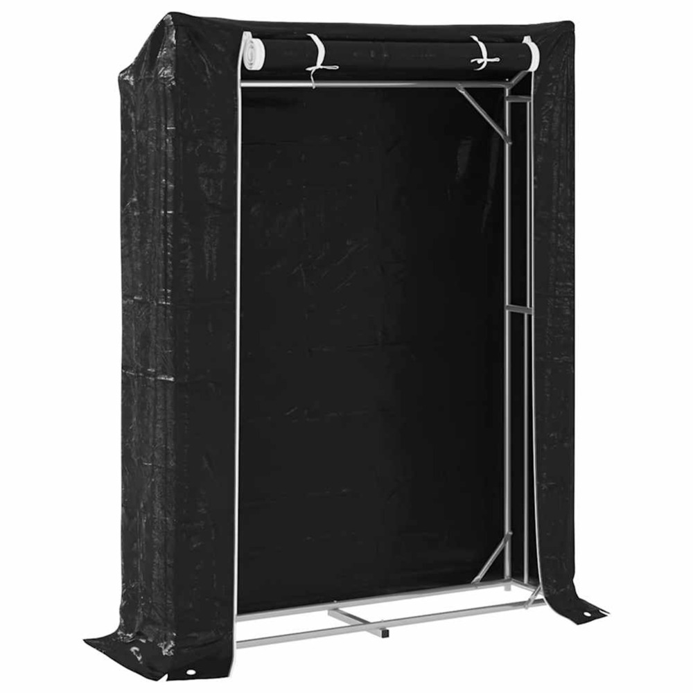 Portant de bois de chauffage et housse de pluie acier galvanisé