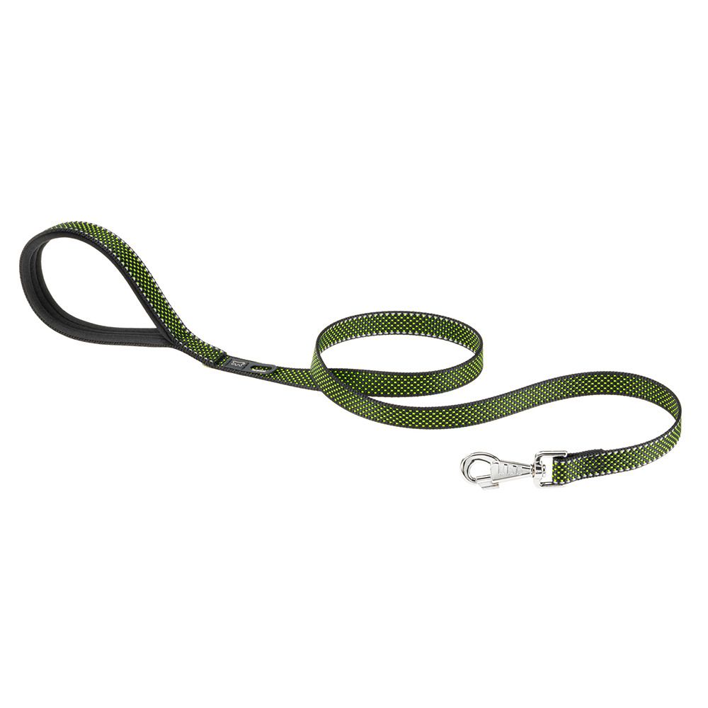 Laisse réfléchissante pour chiens daytona deluxe g20/120, support sachets hygieniques, poignée rembourrée, noir-vert