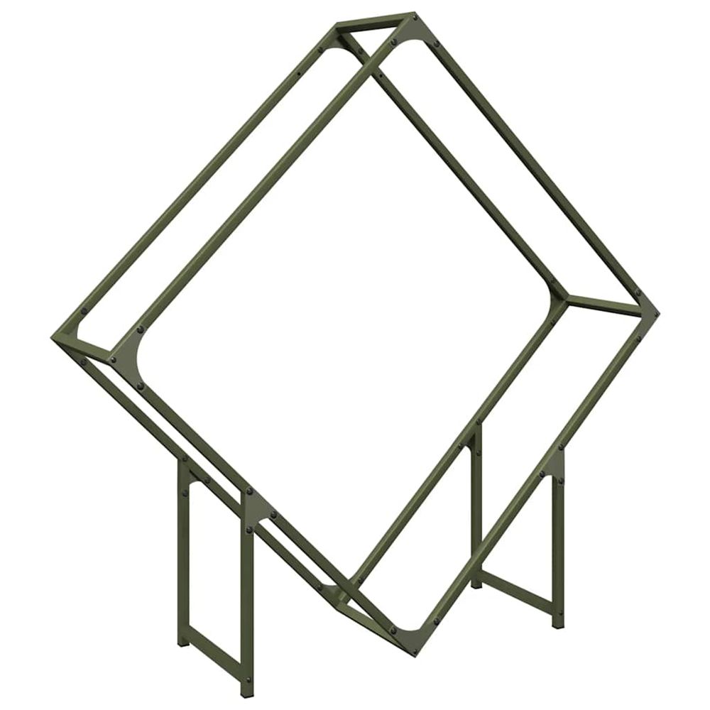 Portant de bois chauffage vert olive 100x25x100 cm
