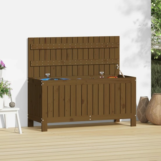 Boîte de rangement de jardin marron miel 108x42,5x54cm bois pin