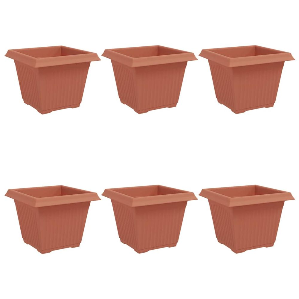 Pot de fleurs carré 6 pc rouge brique 28,5 x 28,5 x 22 cm