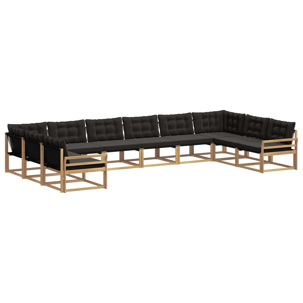 Ensemble de canapés d'extérieur 10 pcs blanc et noir