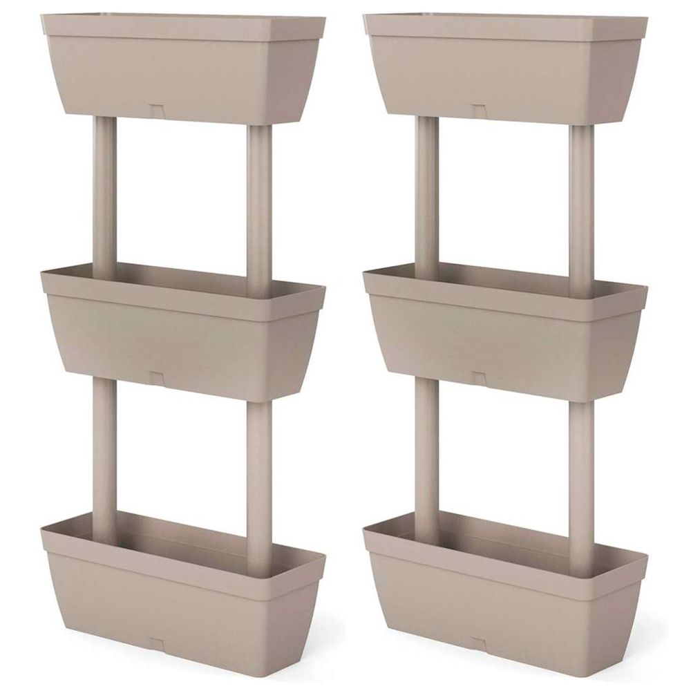 Jardinière d'extérieurs 6 pcs 100 cm taupe