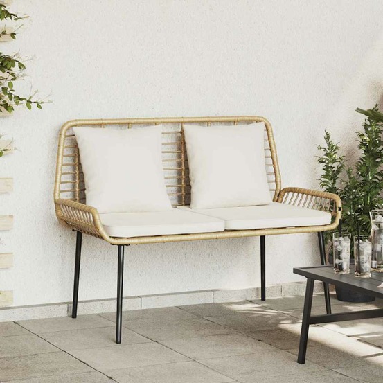 Banc de jardin marron et crème polyrotin