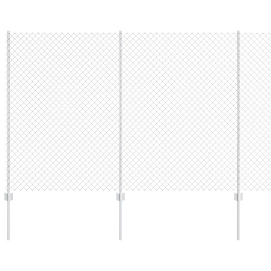 Clôture et poteau argent 1,6 x 10 m acier