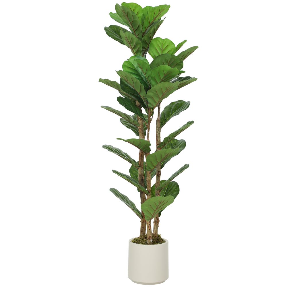 Figuier lyre artificiel peva salon bois massif élégance 120 cm vert