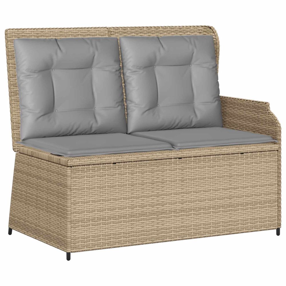Banc de jardin beige et gris polyrotin