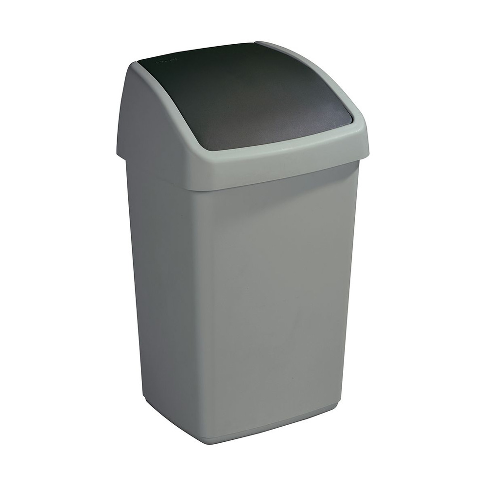 Poubelle grise avec couvercle basculant delta 25 litres