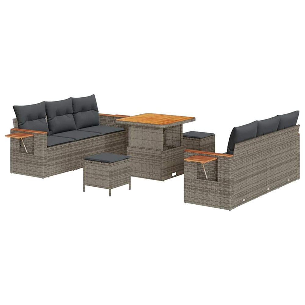 Ensemble de canapé de jardin 11 pc 8-nombre de places gris