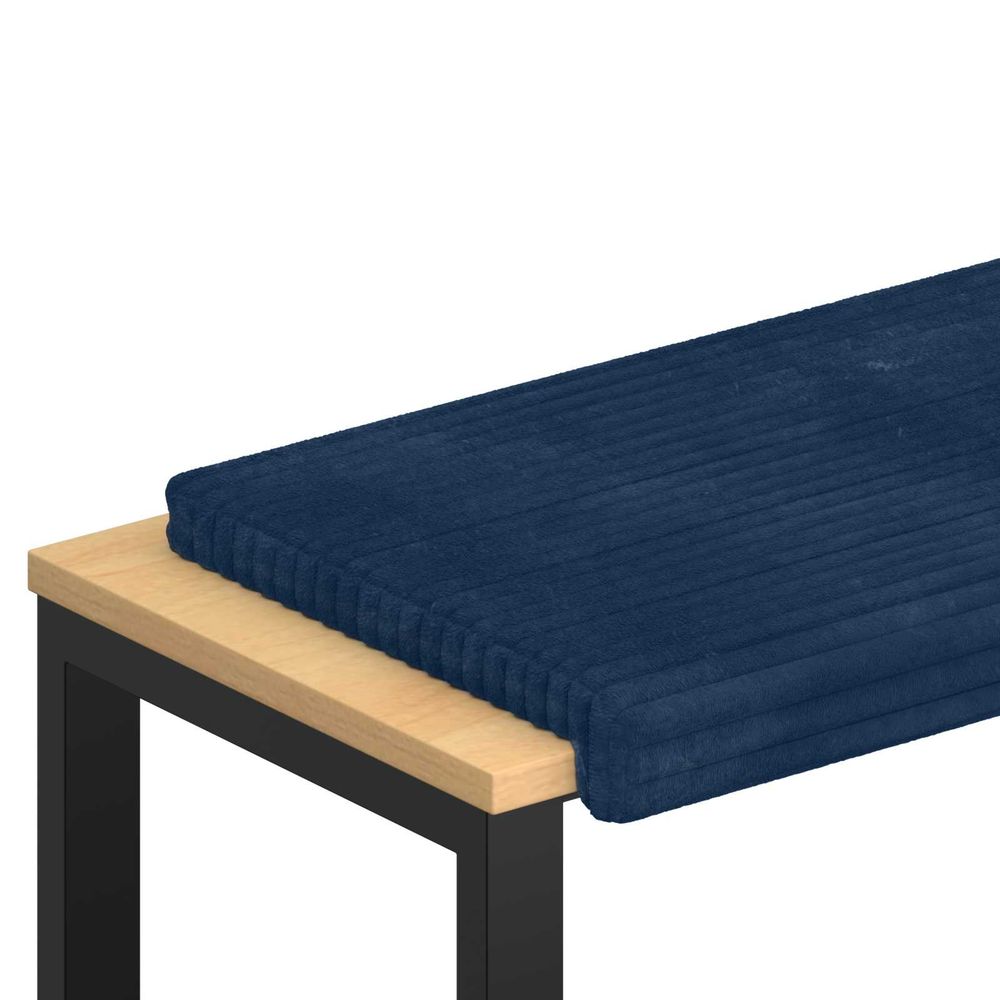 Coussin de banc velours côtelé en peluche bleu marine