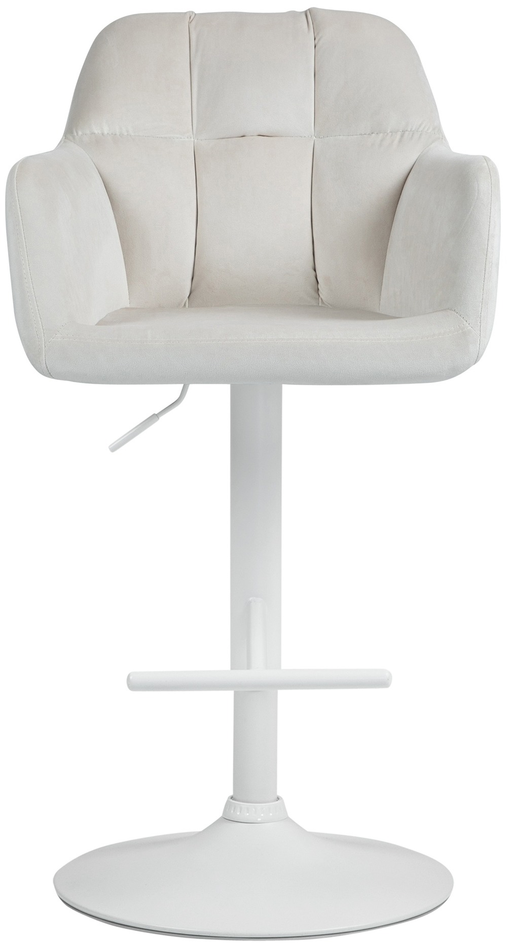 Tabouret de bar natoma velours blanc