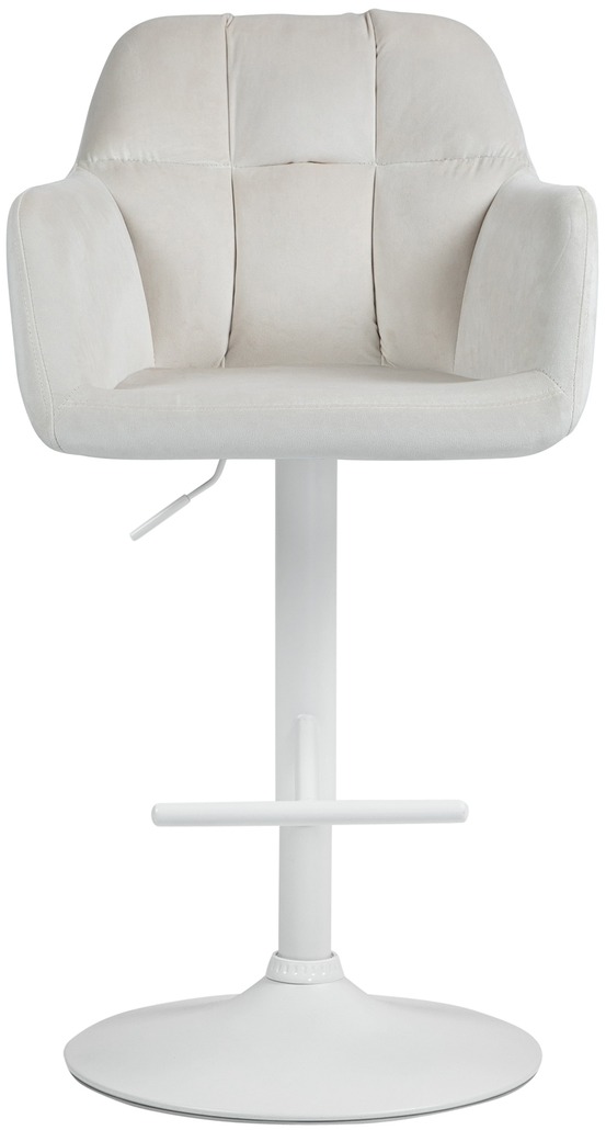 Tabouret de bar natoma velours blanc