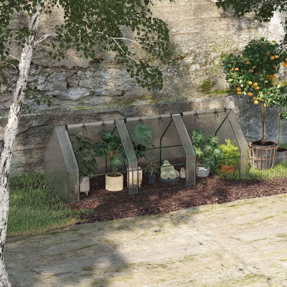 Serre tunnel de jardin pe 270 x 90 x 90 cm blanche pour potager protection froid - comfortxl outdoor living