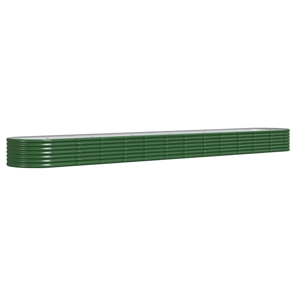 Jardinière bac lit surélevé plantes fleurs terrasse jardin de jardin acier enduit de poudre 512 x 80 x 36 cm vert