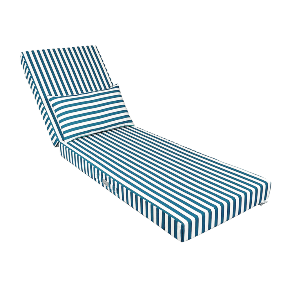 Coussin bain de soleil premium avec coussin - rayures vertes
