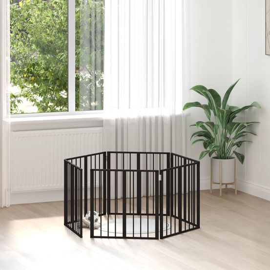 Parc à enclos chien acier galvanisé intérieur pliable 6 panneaux 362cm noir