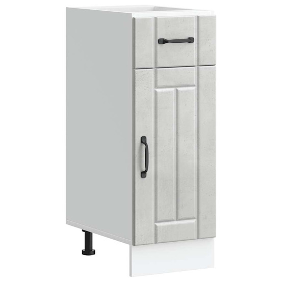 Armoire de cuisine lucca gris béton bois ingénierie