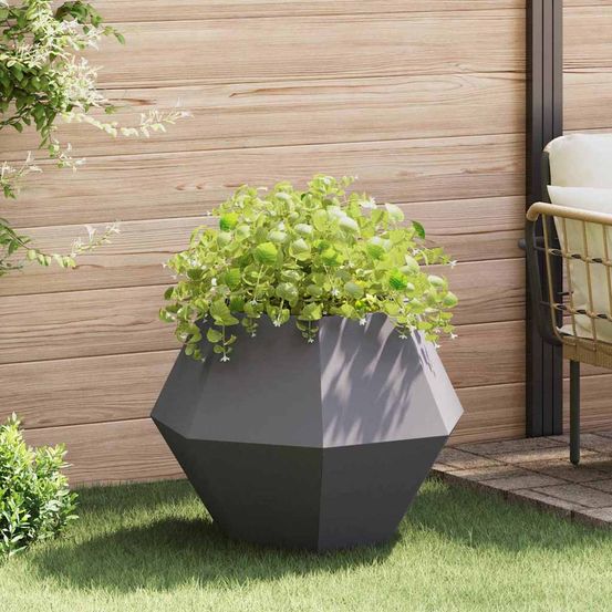 Jardinière carrée en acier pour jardin terrasse 75x75x60 cm noir