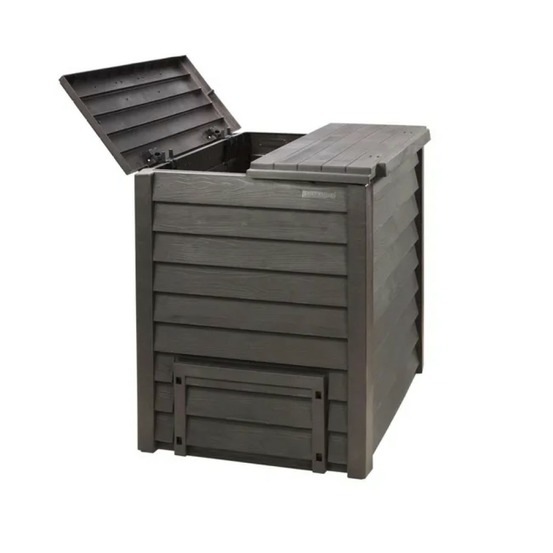 Composteur d'extérieur gris en polypropylène 600l