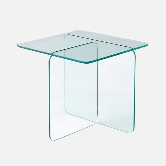 Table basse carrée en verre trempé 50cm - glintz