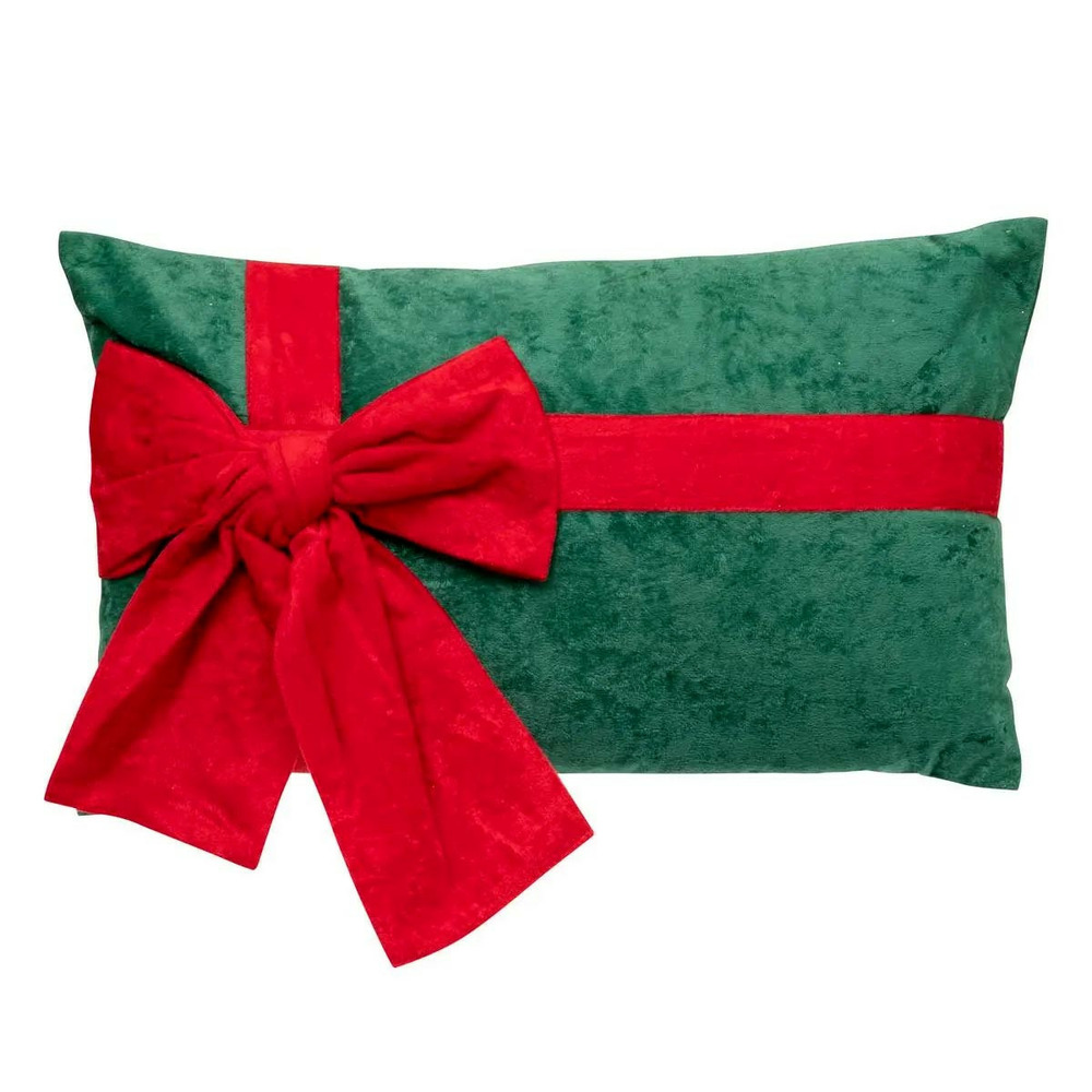 Coussin en velours avec nœud 