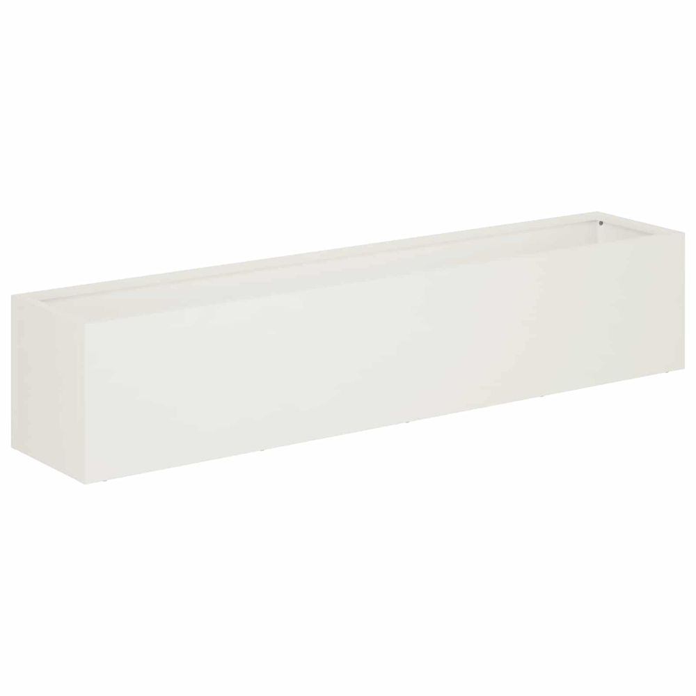 Cache-pot de jardin blanc 80 x 20 x 20 cm acier laminé à froid