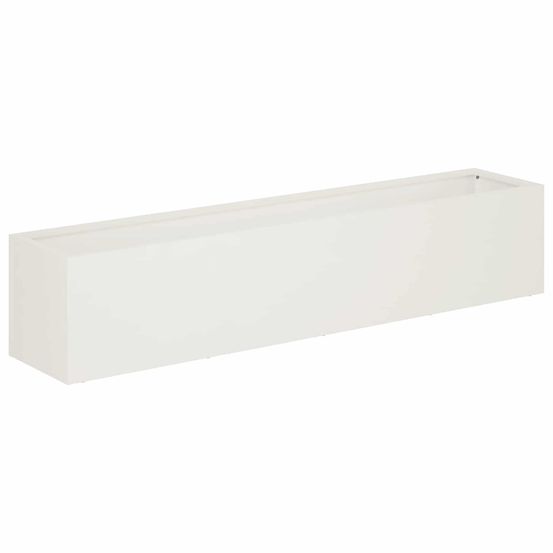 Cache-pot de jardin blanc 80 x 20 x 20 cm acier laminé à froid