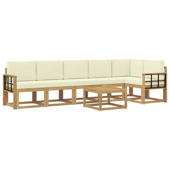 Ensemble de canapés d'extérieur 7 pc blanc et crème polyester