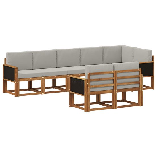 Ensemble de canapés d'extérieur 8 pc naturel et gris clair