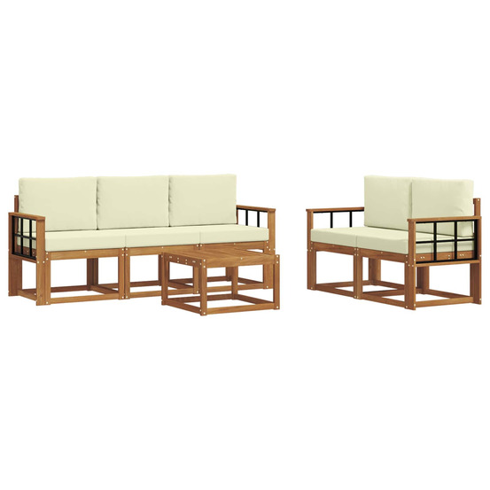 Ensemble de canapés d'extérieur 6 pcs naturel et crème