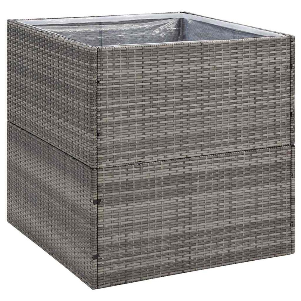 Jardinière gris 80x80x80 cm résine tressée