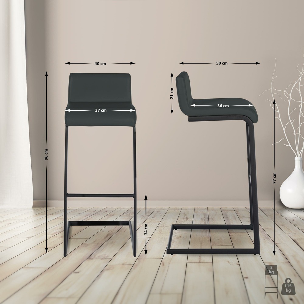 Lot de 2 tabourets de bar newport b simili cuir