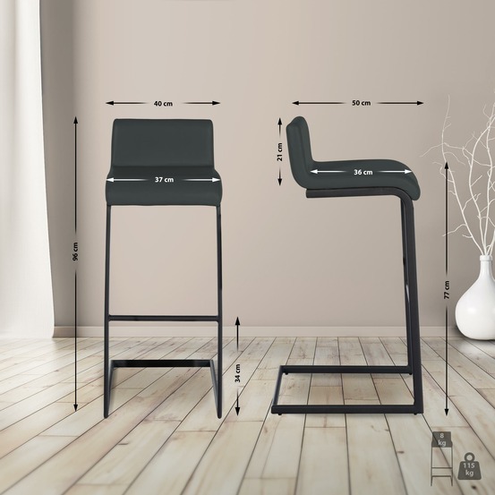 Lot de 2 tabourets de bar newport b simili cuir