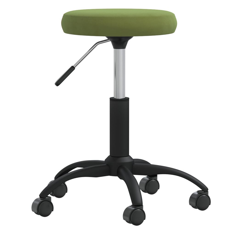 Chaise pivotante de bureau vert clair velours