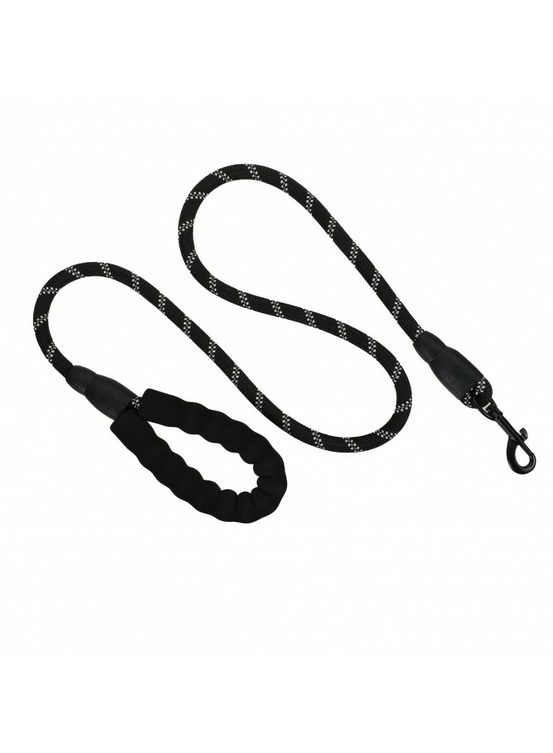 Mon ami luki - laisse nylon réfléchissante - noir - chien - 120cm ep 1,2cm