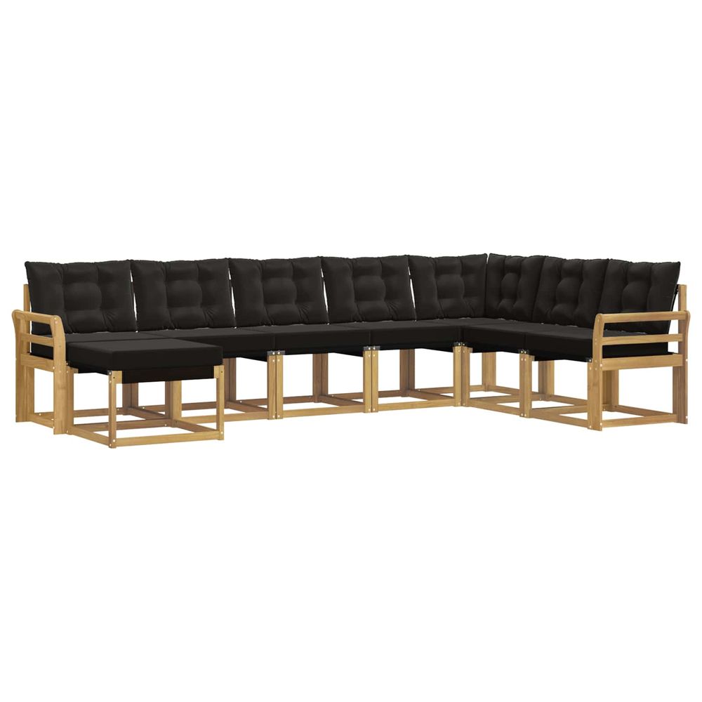 Ensemble de canapés d'extérieur 8 pc blanc et noir