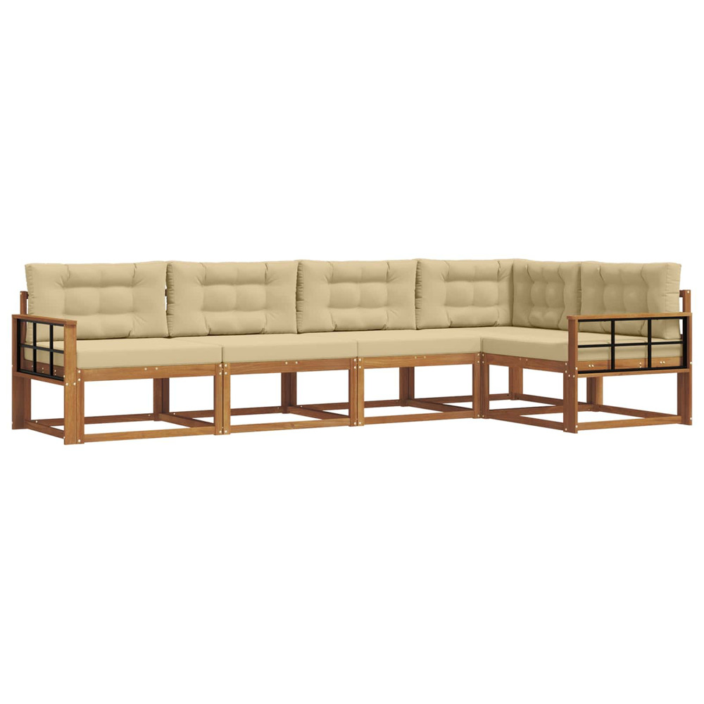 Ensemble de canapés d'extérieur 5 pcs naturel et beige