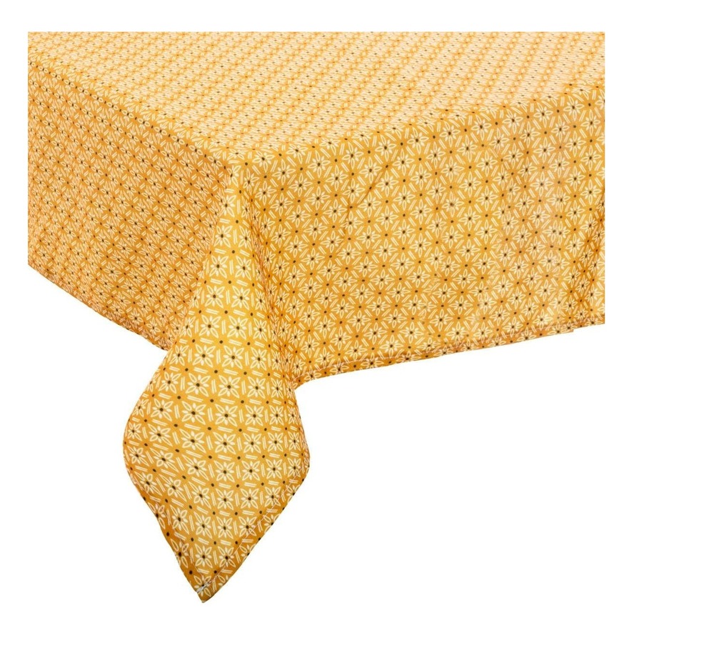 Nappe rectangulaire imprimée motif floral géométrique