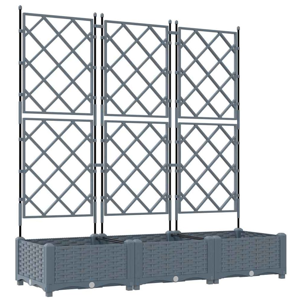 Cache-pot de jardin 3 pc gris clair 120 x 40 x 125,5 cm pp