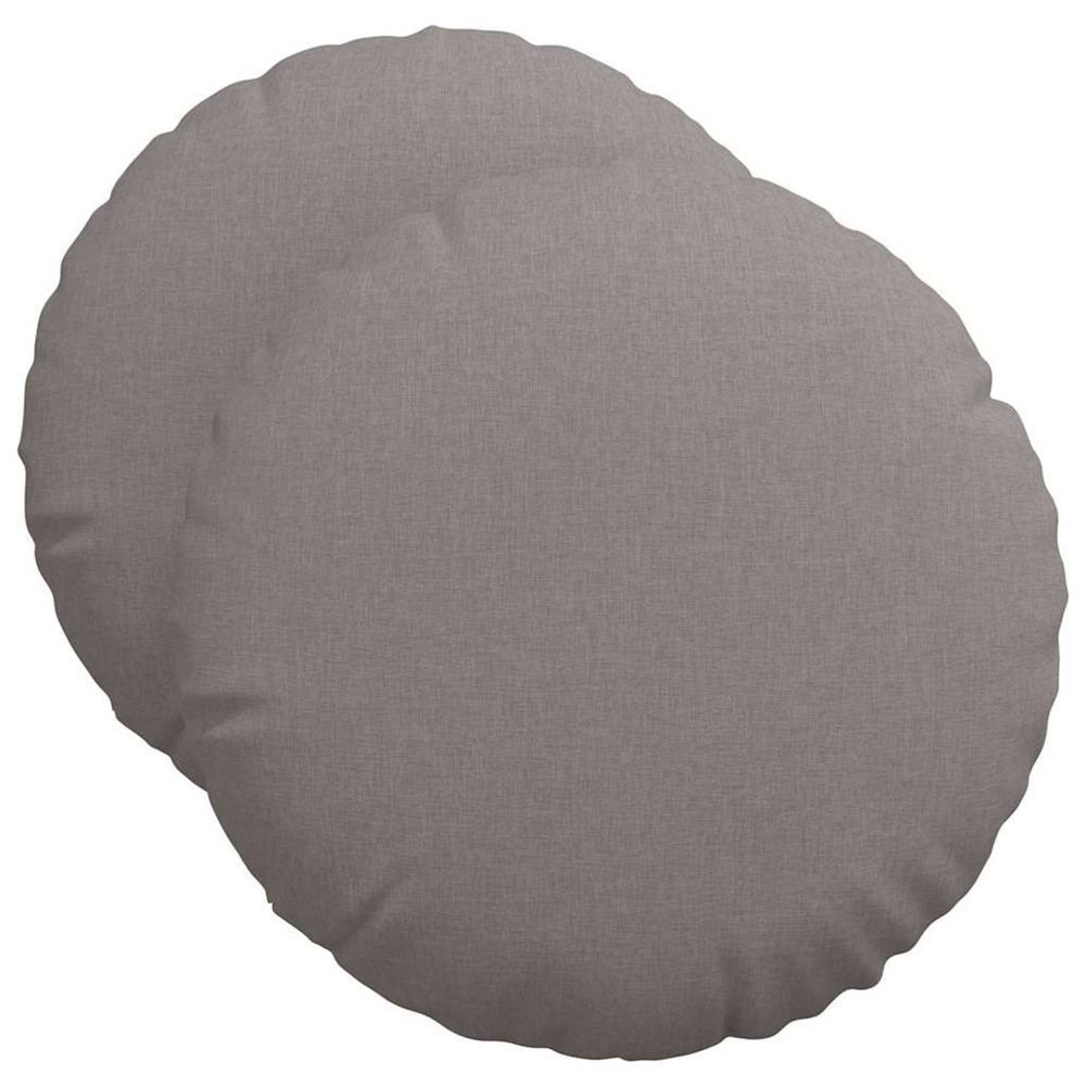Coussins de siège 2 pcs taupe ø50 x 19 cm tissu