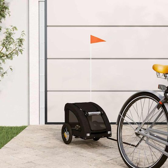 Remorque vélo pour chien 30kg en tissu oxford pour balades et courses noir