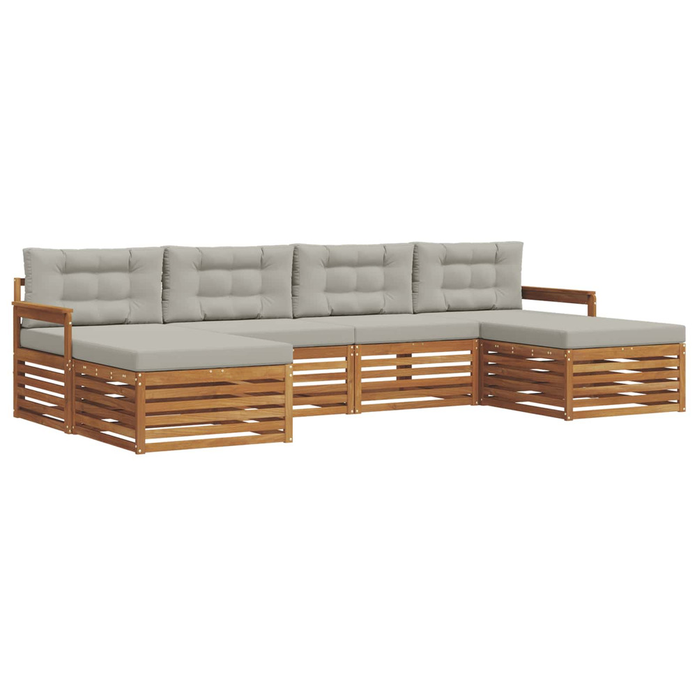 Ensembles de canapés avec coussin 6 pcs gris naturel et clair