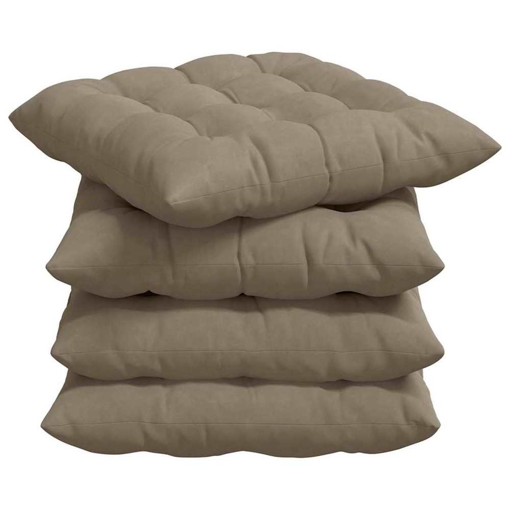 Coussins de siège 4 pcs taupe 40 x 40 x 6 cm microfibre