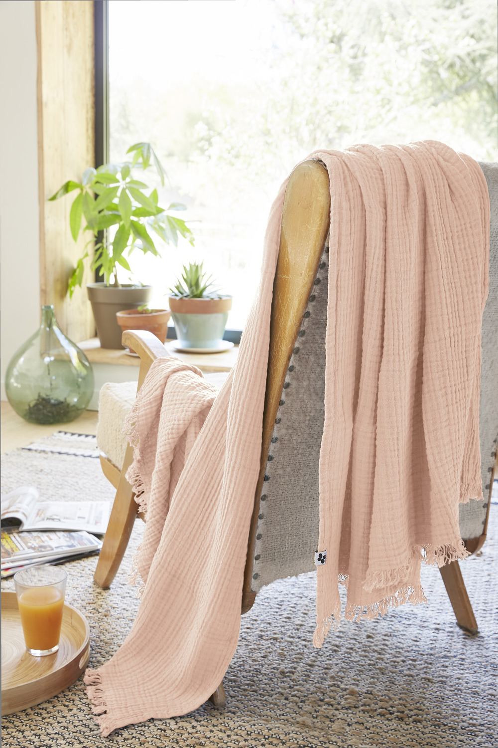 Plaid quadruple gaze de coton gaia