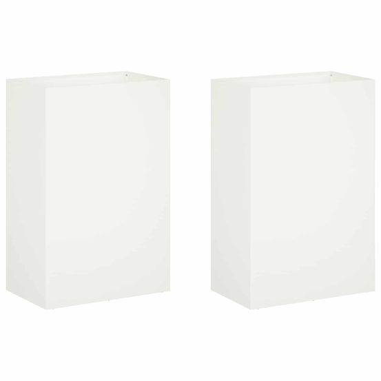 Cache-pot de jardin 2 pc blanc 50 x 40 x 75 cm