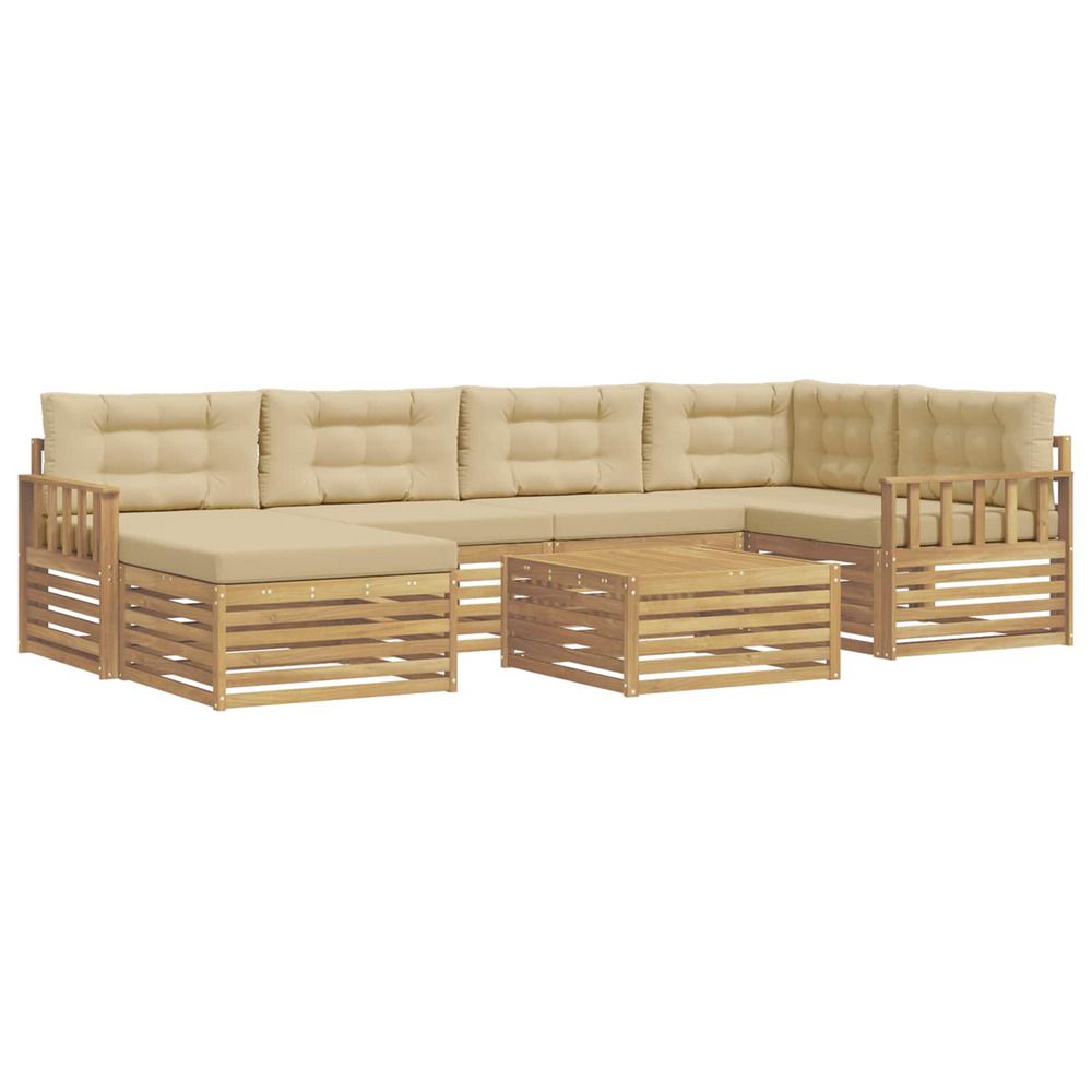 Ensemble de canapés d'extérieur 7 pc blanc et beige