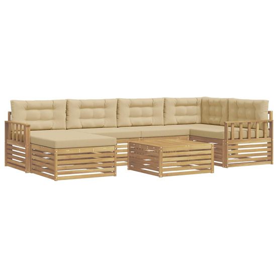 Ensemble de canapés d'extérieur 7 pc blanc et beige