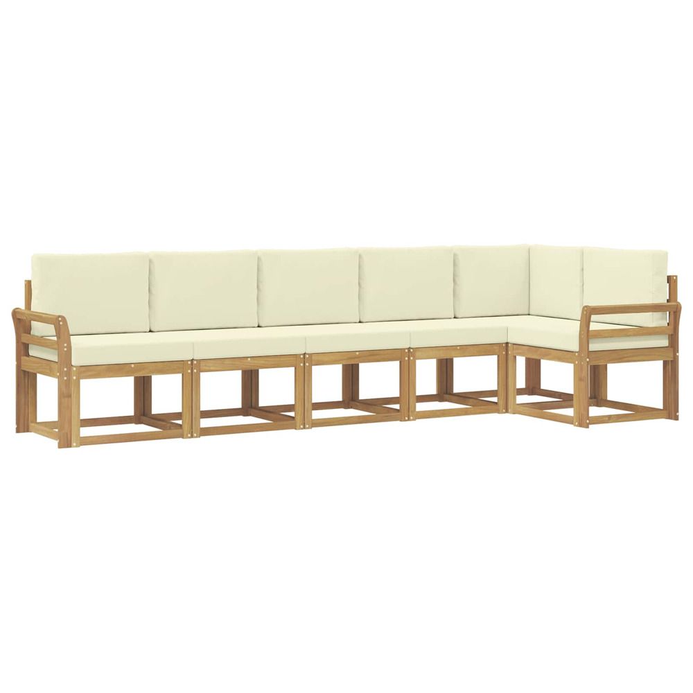 Ensemble de canapés d'extérieur 6 pc blanc et crème polyester